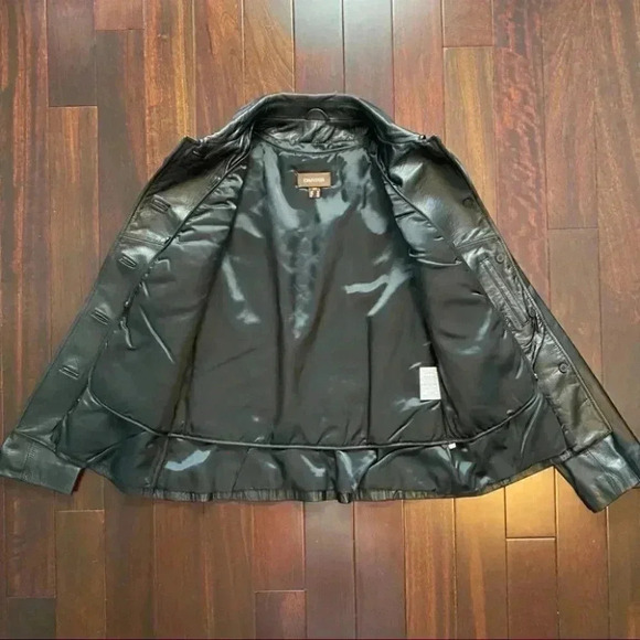 Danier Black Leather Jacket Blazer Button Front  Insulated Removable Liner Small - Picture 15 of 16